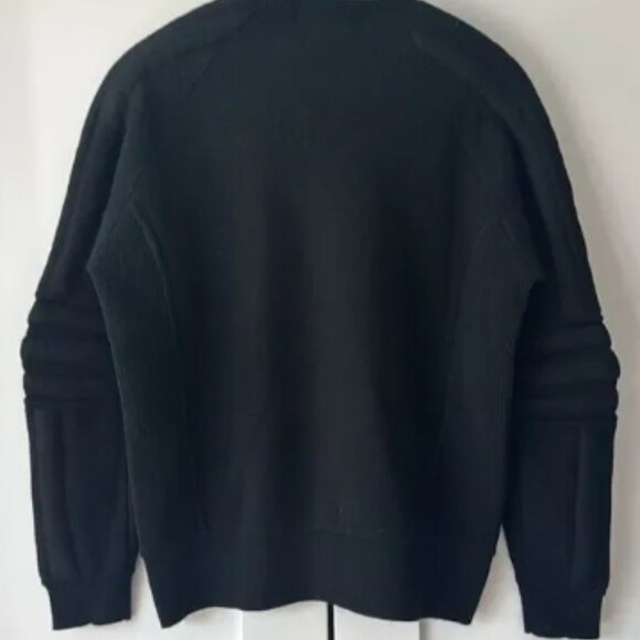 Vintage Polo Ralph Lauren Black Wool Men's Padded Arms and Shoulders Sweater - M - Picture 5 of 6